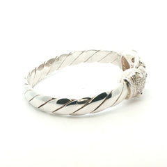 Silver 925 - New - Leopard head bangle - 7.5" - (64.66g) - 8mm