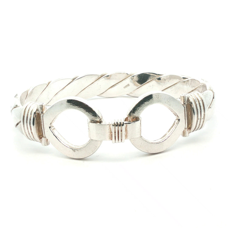 Silver 925 - New - Double Loop bangle - 8" - (95.39) - 10mm
