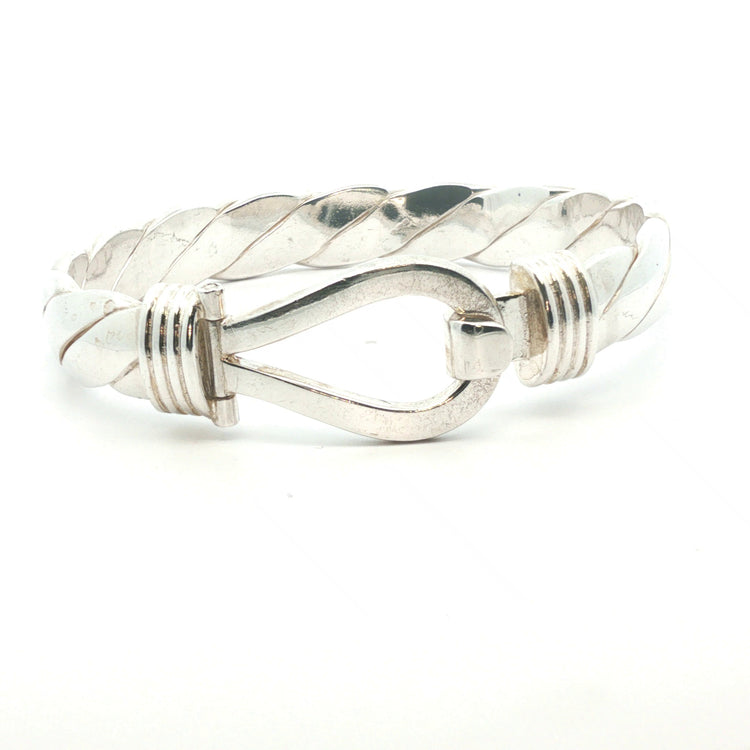 Silver 925 - New - Hook & Loop bangle - 7.5" - (88.5g) - 12mm