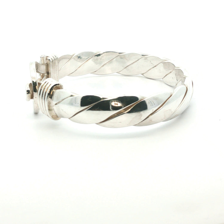 Silver 925 - New - Hook & Loop bangle - 7.5" - (88.5g) - 12mm