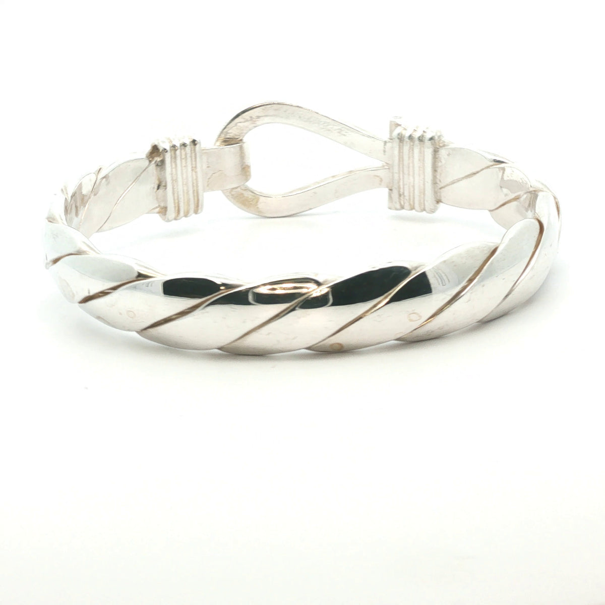 Silver 925 - New - Hook & Loop bangle - 7.5" - (88.5g) - 12mm