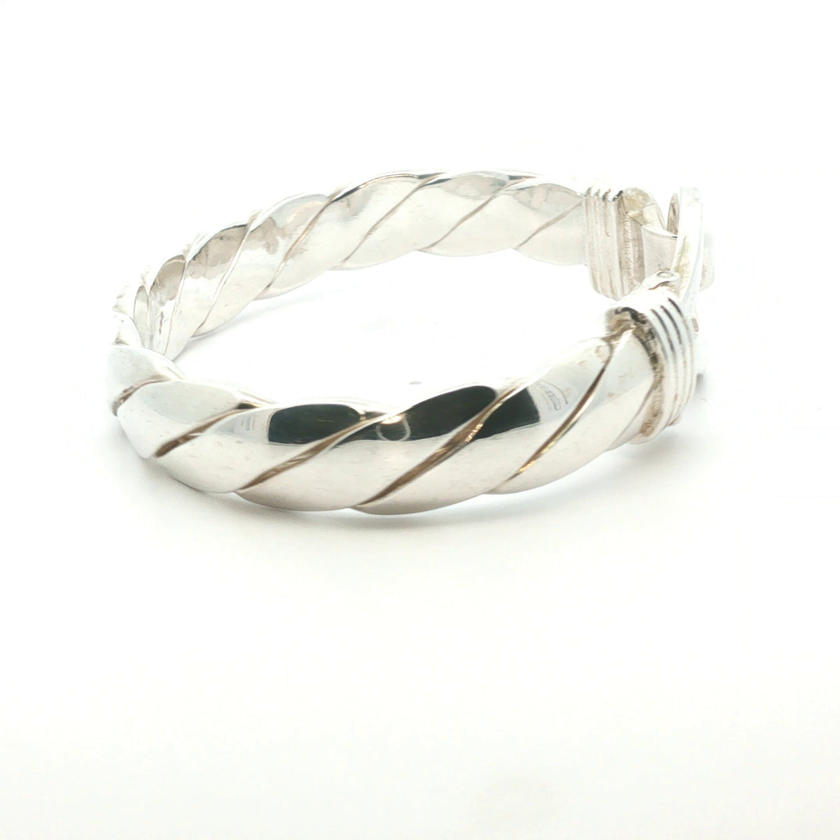 Silver 925 - New - Hook & Loop bangle - 7.5" - (88.5g) - 12mm