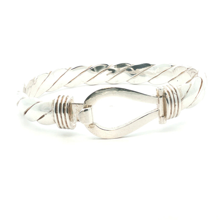Silver 925 - New - Hook & loop bangle - 7.5" - (58.99g) - 10MM