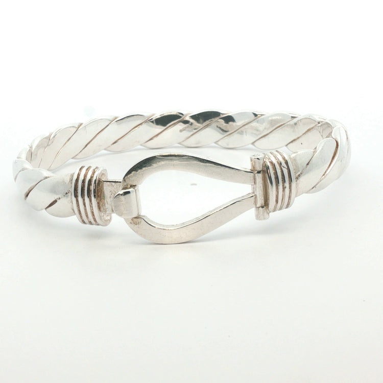 Silver 925 - New - Hook & Loop bangle - 7.75" - (83.5g) - 12mm