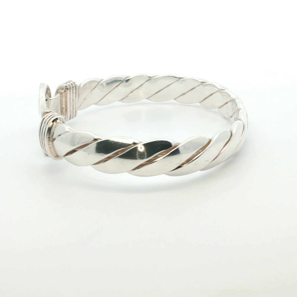 Silver 925 - New - Hook & Loop bangle - 7.75" - (83.5g) - 12mm