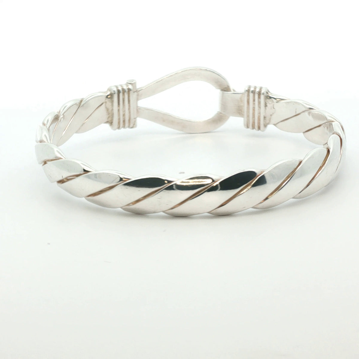 Silver 925 - New - Hook & Loop bangle - 7.75" - (83.5g) - 12mm