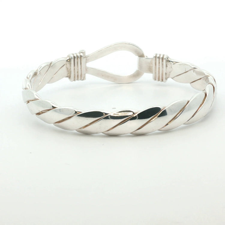 Silver 925 - New - Hook & Loop bangle - 7.75" - (83.5g) - 12mm