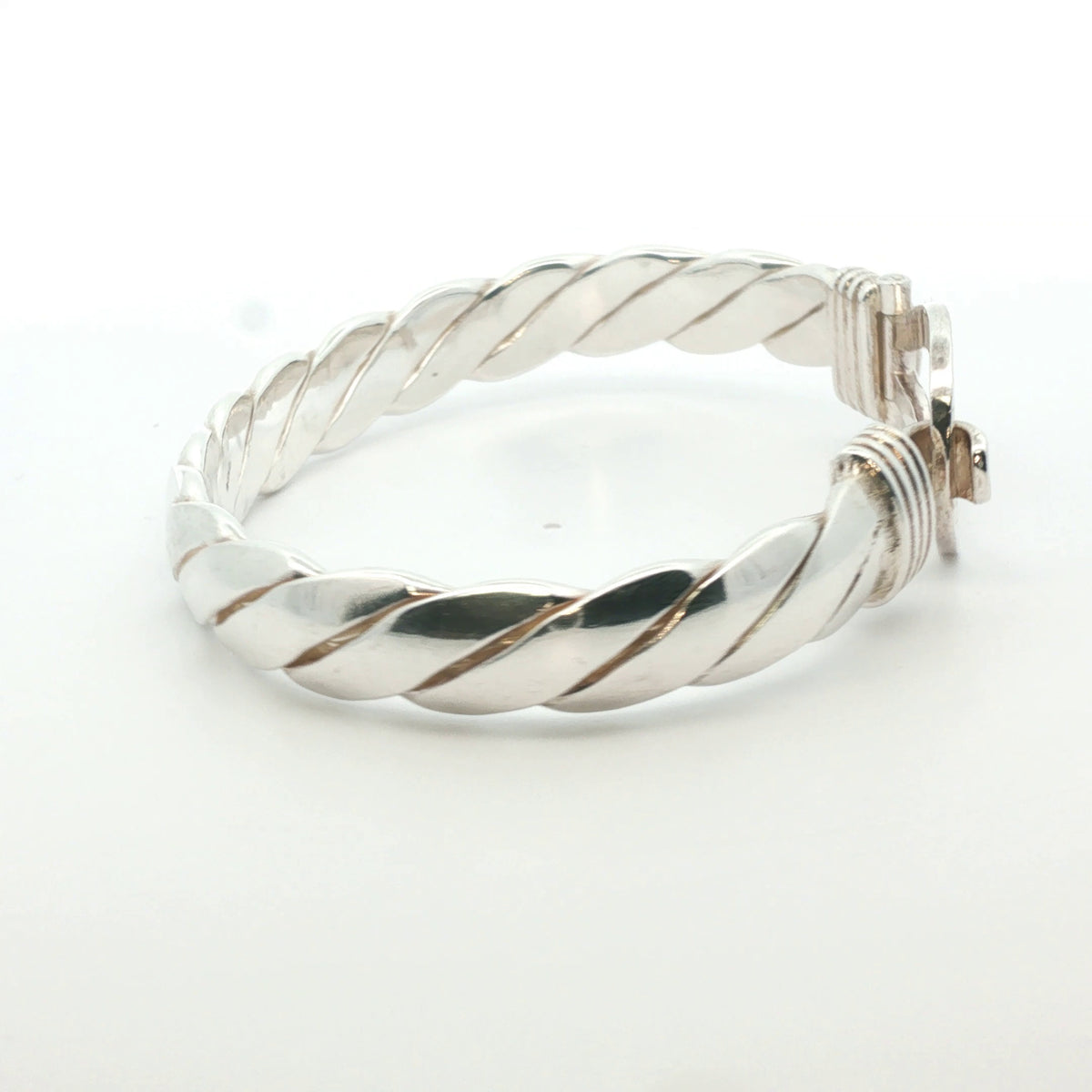 Silver 925 - New - Hook & Loop bangle - 7.75" - (83.5g) - 12mm