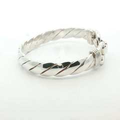 Silver 925 - New - Double Hook bangle - 7.5" - (60.29g) - 10mm