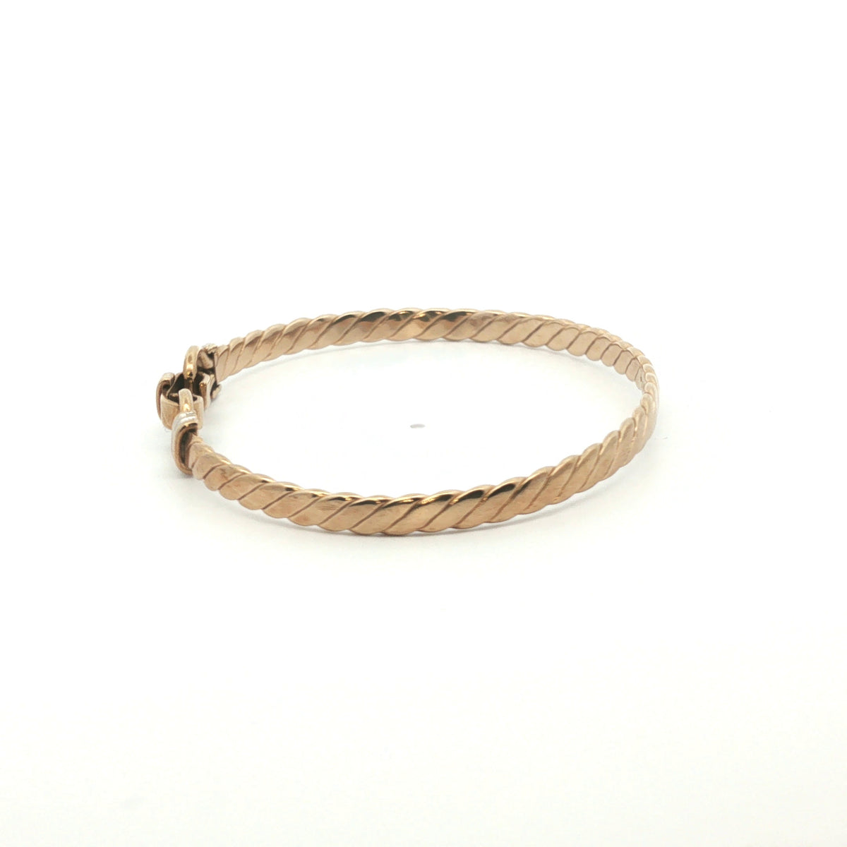 9ct - Pre owned - Double hook bangle - 6" - (8.36g) - 3mm