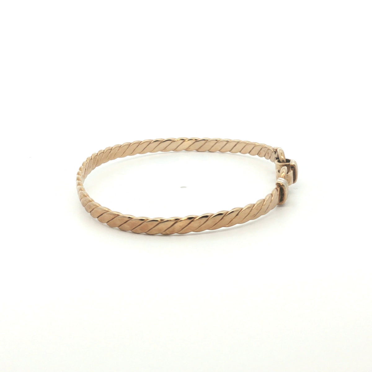 9ct - Pre owned - Double hook bangle - 6" - (8.36g) - 3mm