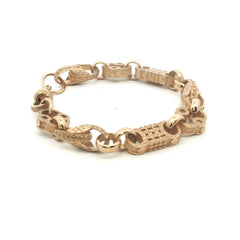 9ct - New - Stars & bars belcher bracelet - 6.5" - (14.740) - 8mm