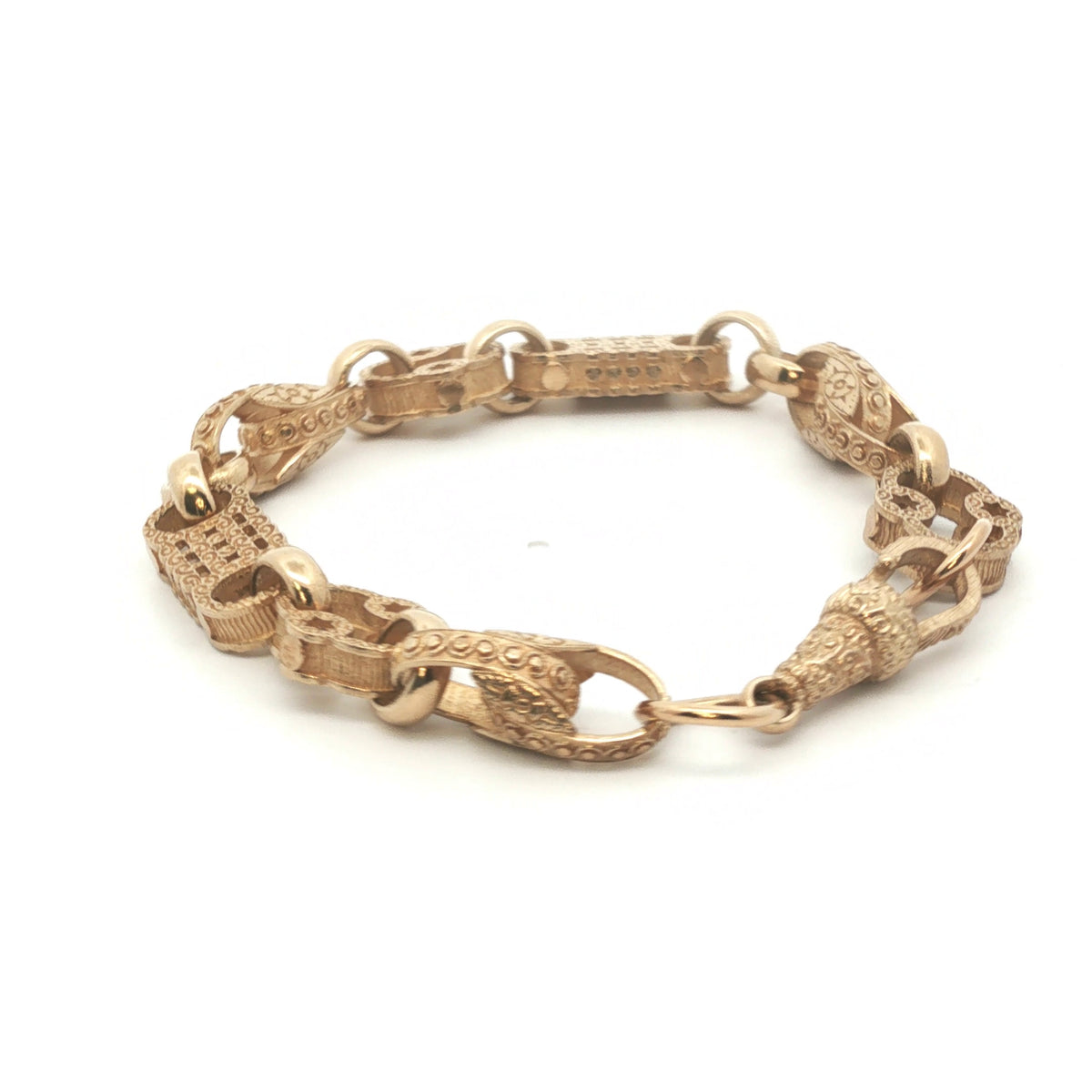 9ct - New - Stars & bars tulip bracelet - 6.5" - (14.740) - 7.5mm