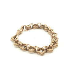 9ct - New - Belcher heart bracelet - 6.5" - (13.75g) - 7mm