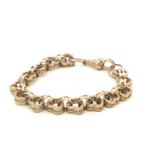 9ct - New - Belcher heart bracelet - 6.5" - (13.75g) - 7mm