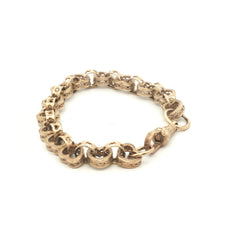 9ct - New - Belcher heart bracelet - 6.5" - (13.75g) - 7mm