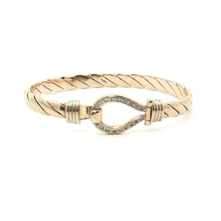9ct - Pre owned - Hook & Loop bangle - 6.5" - (22.93) - 6.5mm