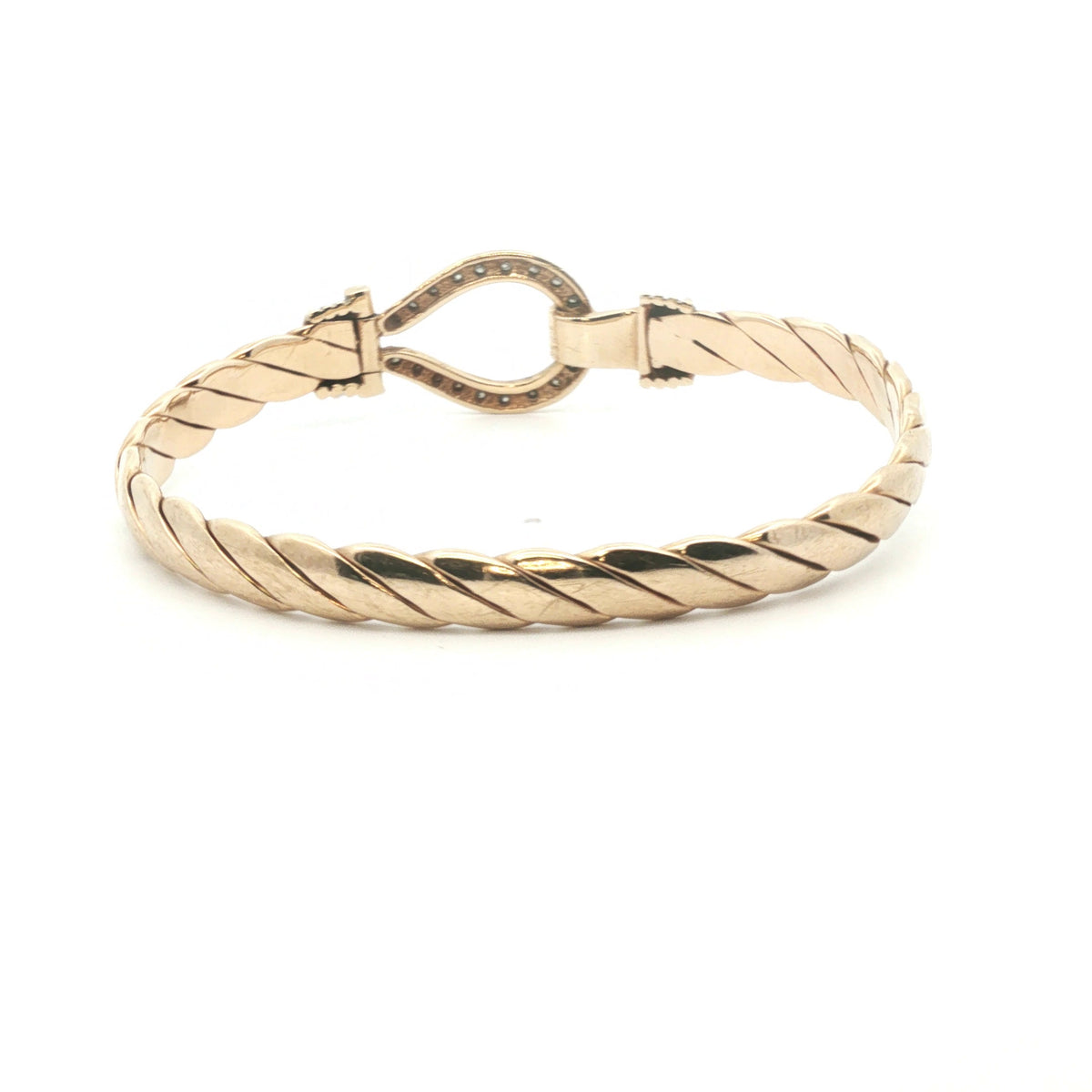 9ct - Pre owned - Hook & Loop bangle - 6.5" - (22.93) - 6.5mm
