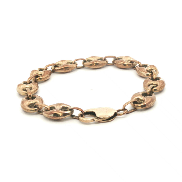 9ct - Pre owned - Anchor bracelet - 8" - (17.25) - 10mm