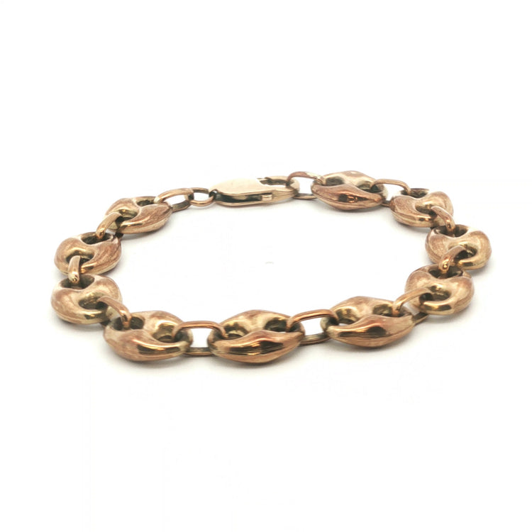 9ct - Pre owned - Anchor bracelet - 8" - (17.25) - 10mm
