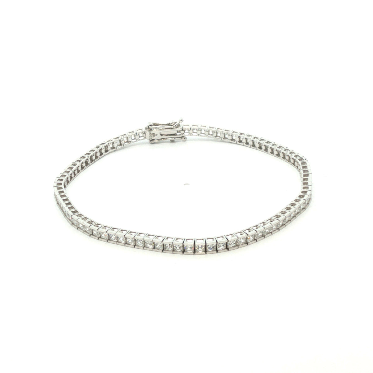 9ct - Pre owned - Tennis bracelet CZs - 7.5" - (7.31g) - 3mm