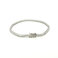 9ct - Pre owned - Tennis bracelet CZs - 7.5" - (7.31g) - 3mm