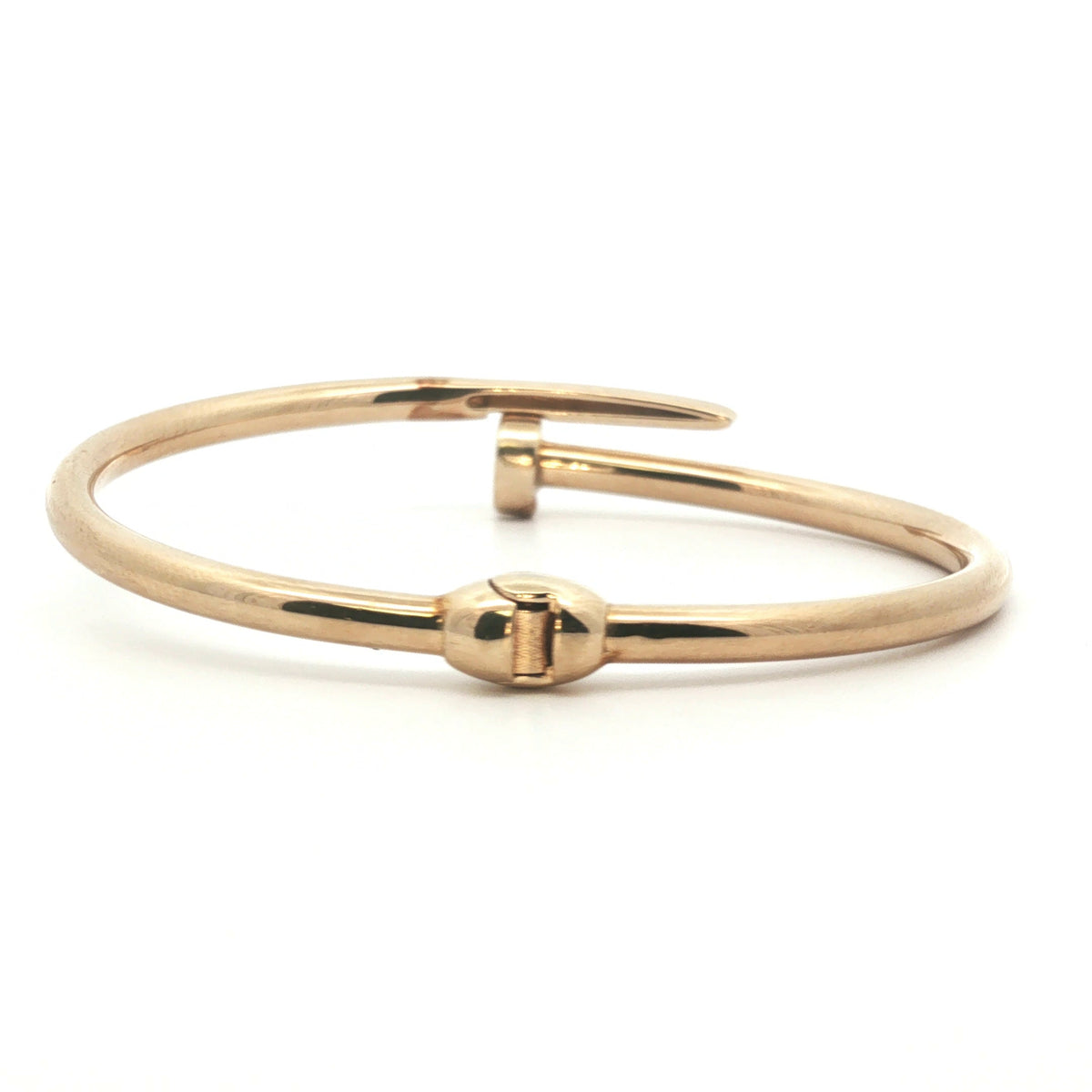 9ct - Pre owned - Nail bangle - 5.25" - (6.99g) - 3mm