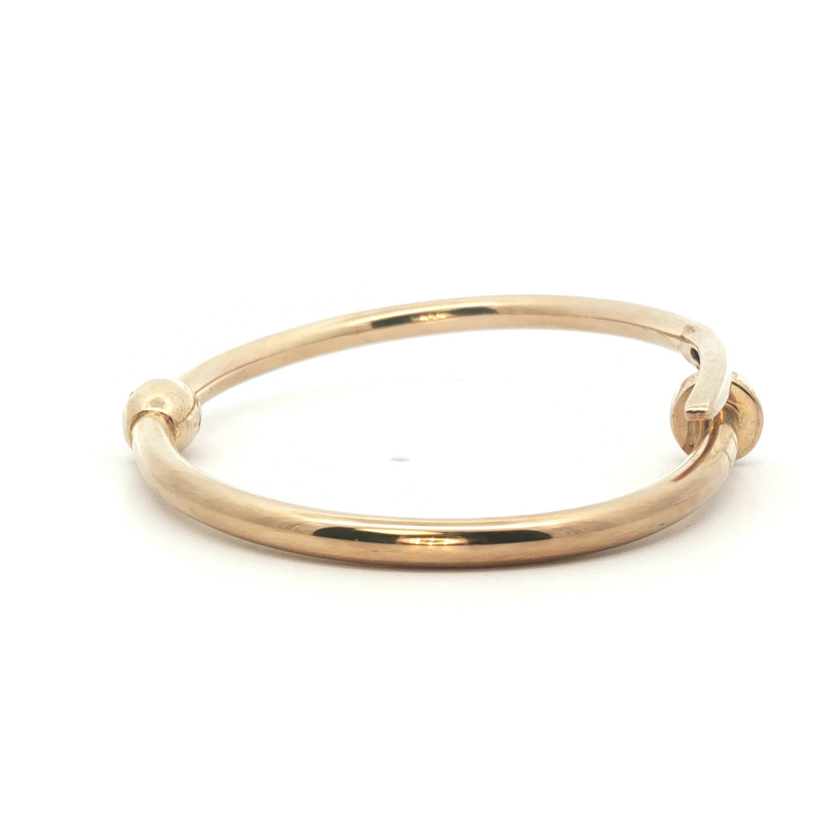 9ct - Pre owned - Nail bangle - 5.25" - (6.99g) - 3mm