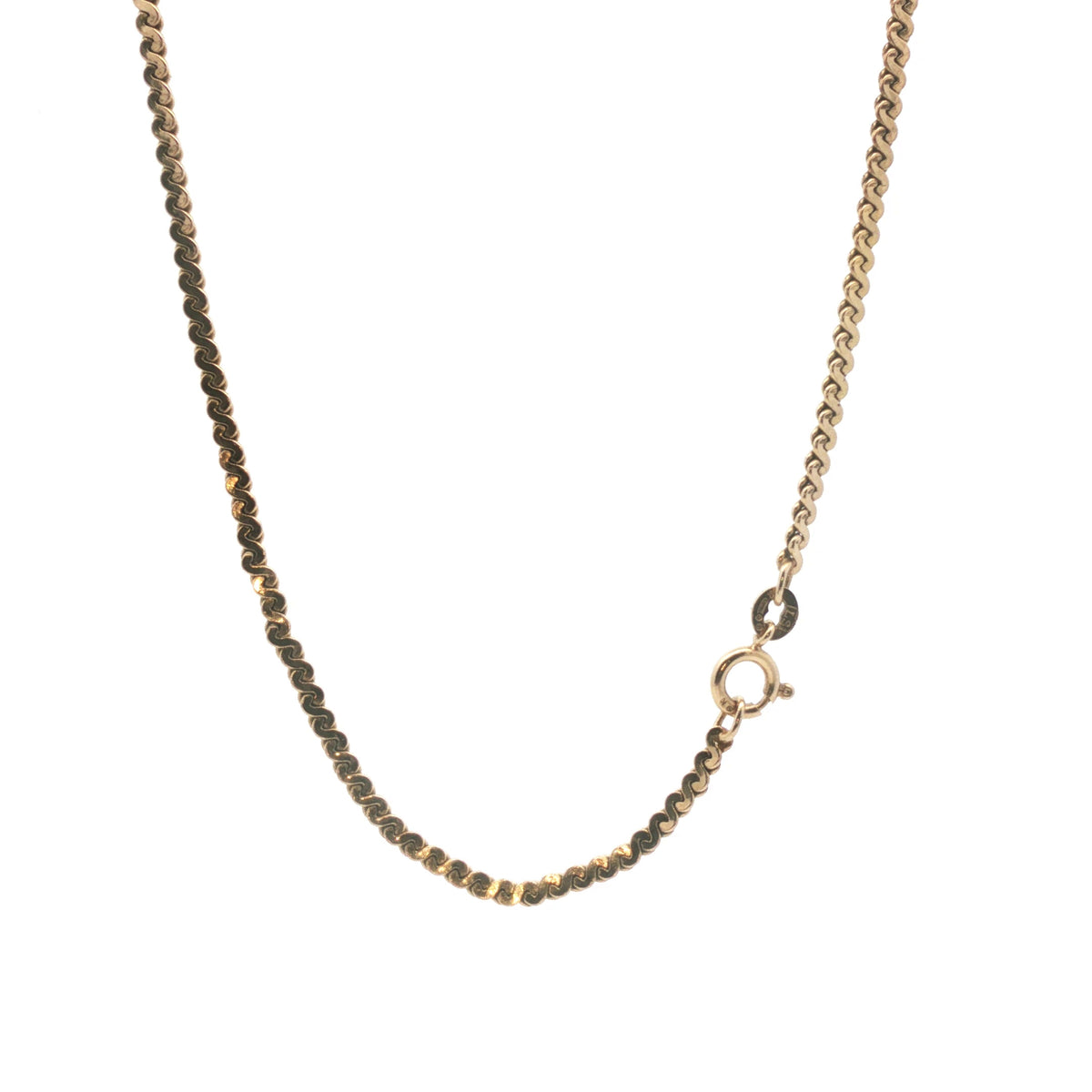 9ct - Pre owned - Twisted flat curb chain - 22" - (11.73g) - 2.5mm