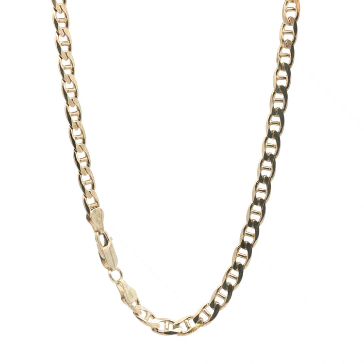 Silver 925/Gold plated - New - Mariner chain - 26" - ( 33.98g) - 6mm