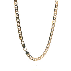 Silver 925/9ct plate - New - Mariner chain - 30" - ( 39.30g) - 6mm