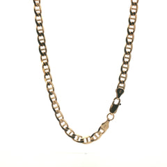 Silver 925/9ct plate - New - Mariner chain - 30" - ( 39.30g) - 6mm