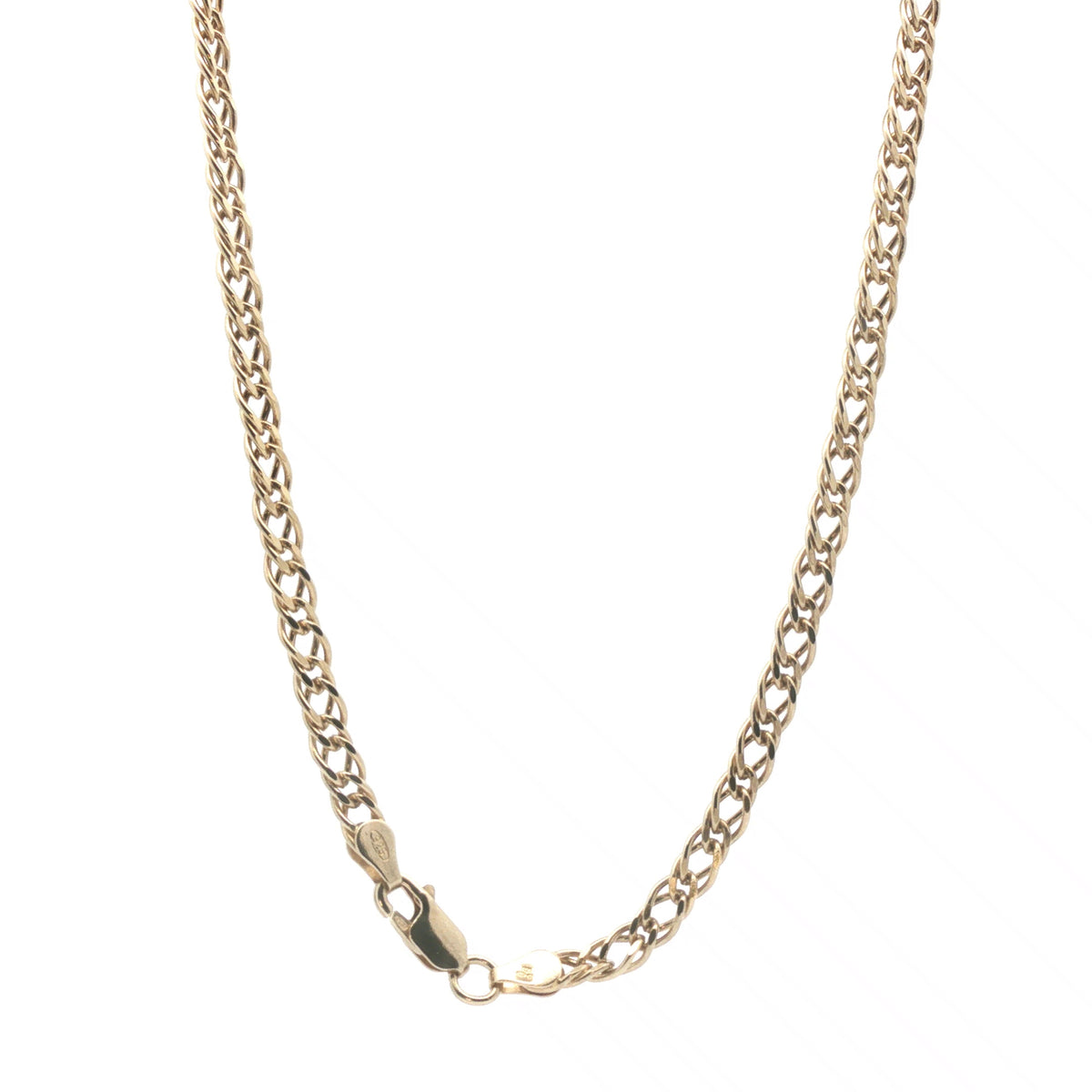Silver 925/9ct plate - New - Double link curb chain - 30" - ( 22.30g) - 4.5mm