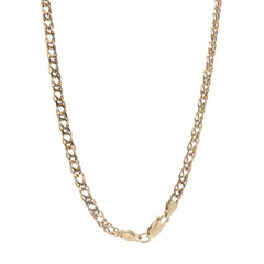 Silver 925/9ct plate - New - Double link curb chain - 30" - ( 22.30g) - 4.5mm
