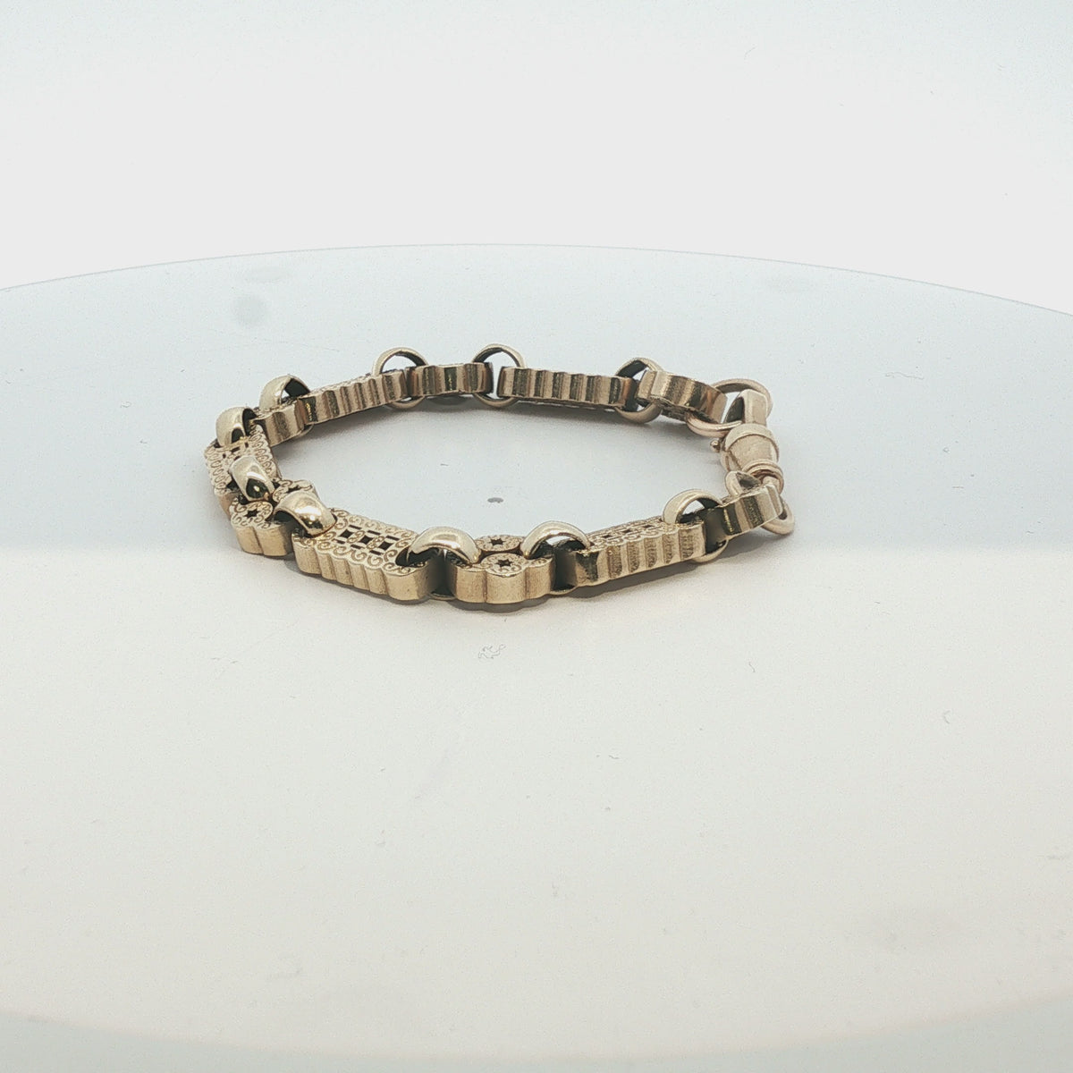 7" - Pre Owned - 9ct - Star And Bar Bracelet - ( 18.38g )