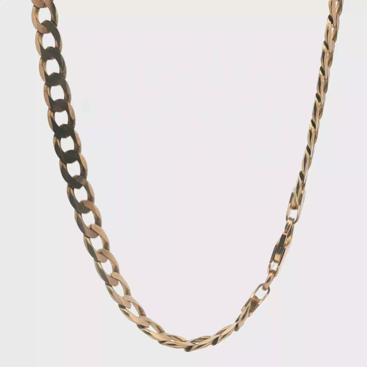 18" - Pre Owned - 9ct - Flat Curb Chain - ( 24.23g )
