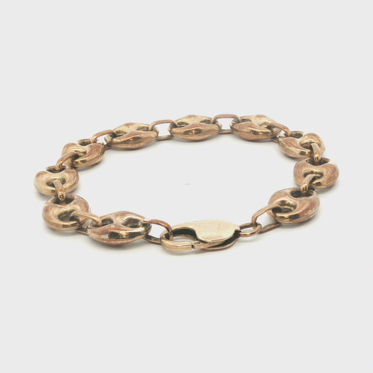 9ct - Pre owned - Anchor bracelet - 8" - (17.25) - 10mm