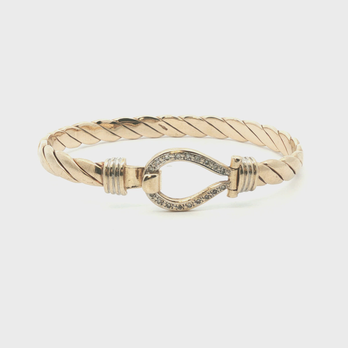9ct - Pre owned - Hook & Loop bangle - 6.5" - (22.93) - 6.5mm
