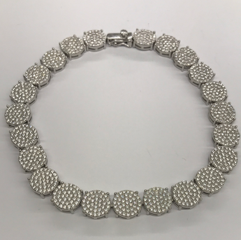 Men’s Silver Round Stone Set Bracelet