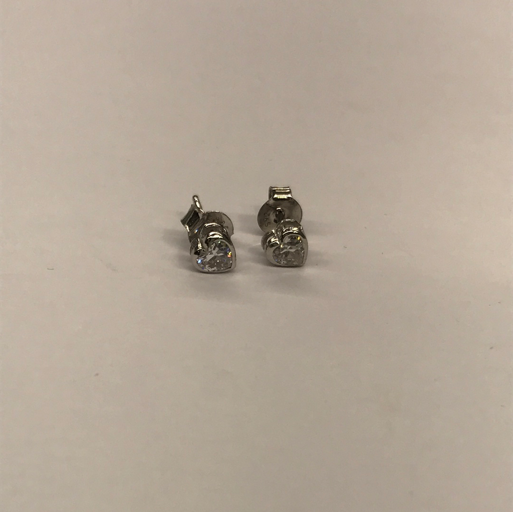 Sterling Silver Heart Stone Set Earrings