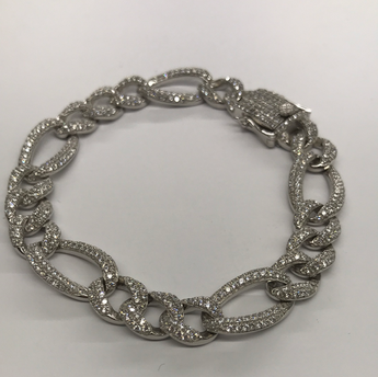Men’s Silver Stone Set Bracelet