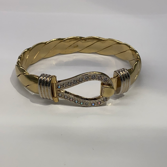 Men’s Silver With 9ct Gold Plated Bangle