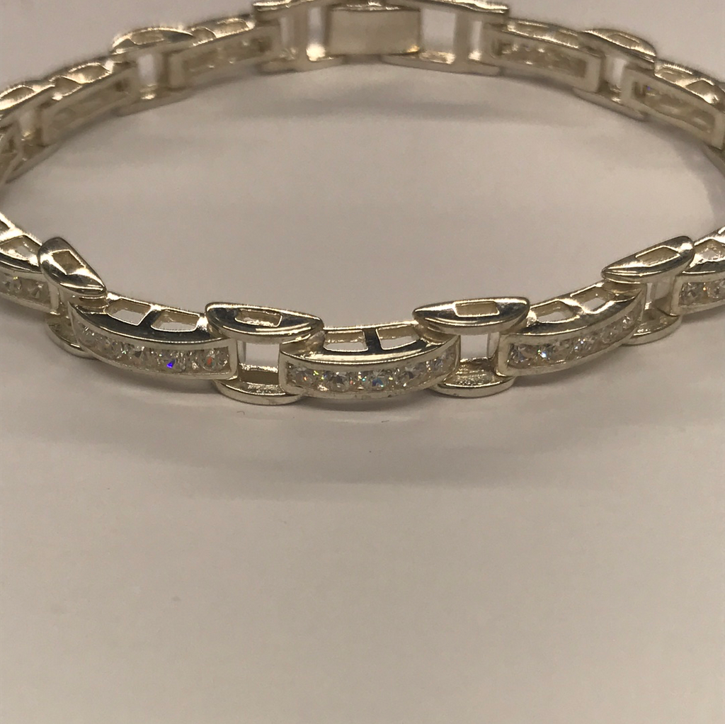 Women’s Sterling Silver Stone Set Bracelet