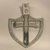 Sterling Silver Stone Set Shield And Cross Pendant