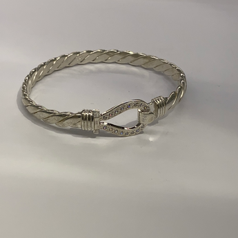 Sterling Silver Women’s Hook And Loop Bangle