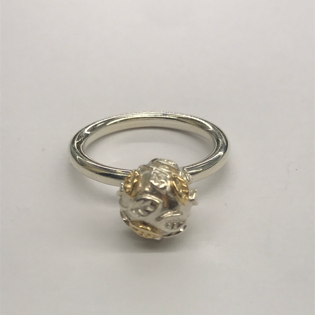 Pandora Silver And Gold Leaf Ring