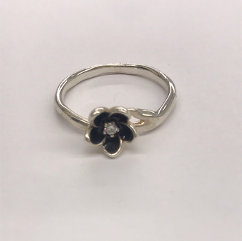 Pandora Black Flower Ring