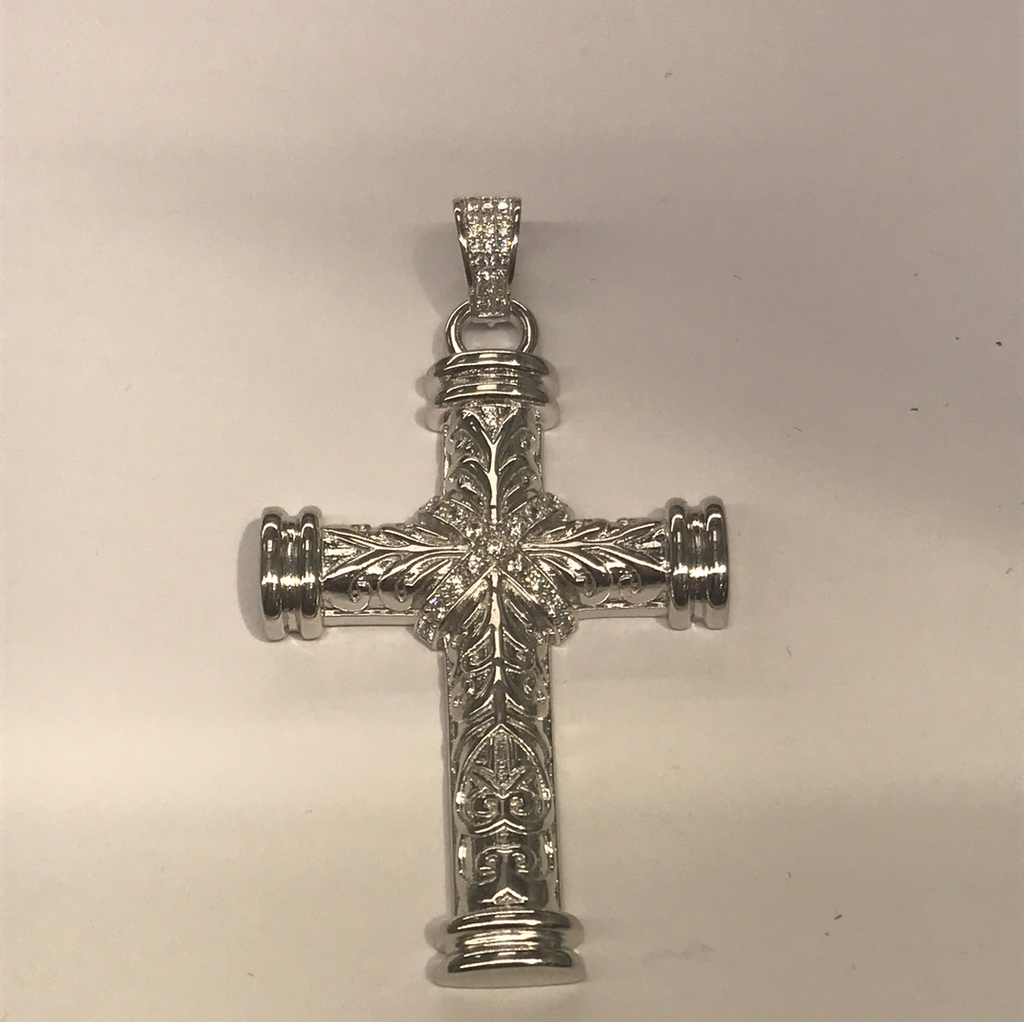 Sterling Silver Stone Set cross Pendant