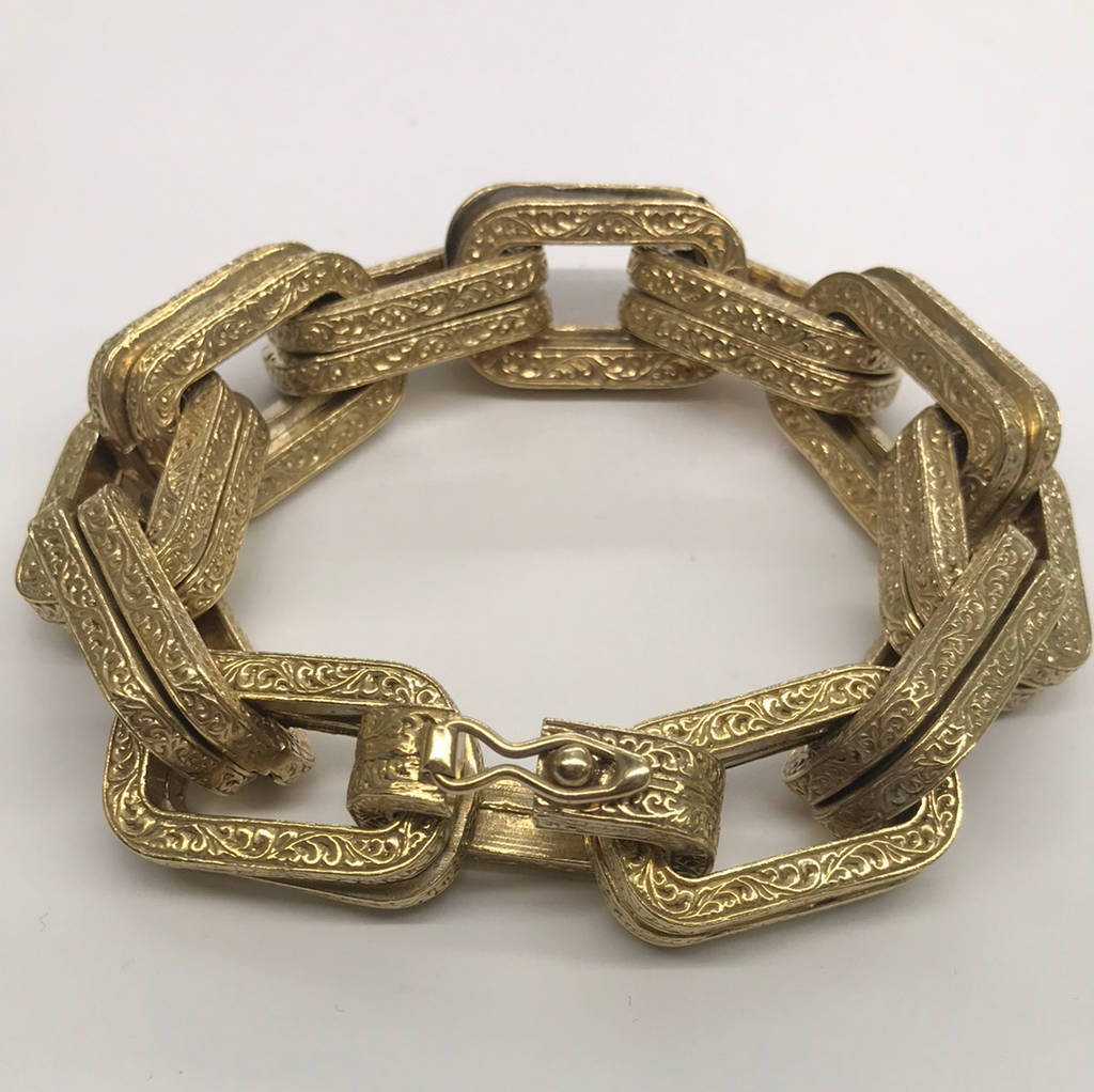 Silver And Gold Plate Chain Link Bracelet
