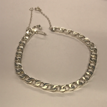 Women’s Sterling Silver Bracelet With Safety Chain